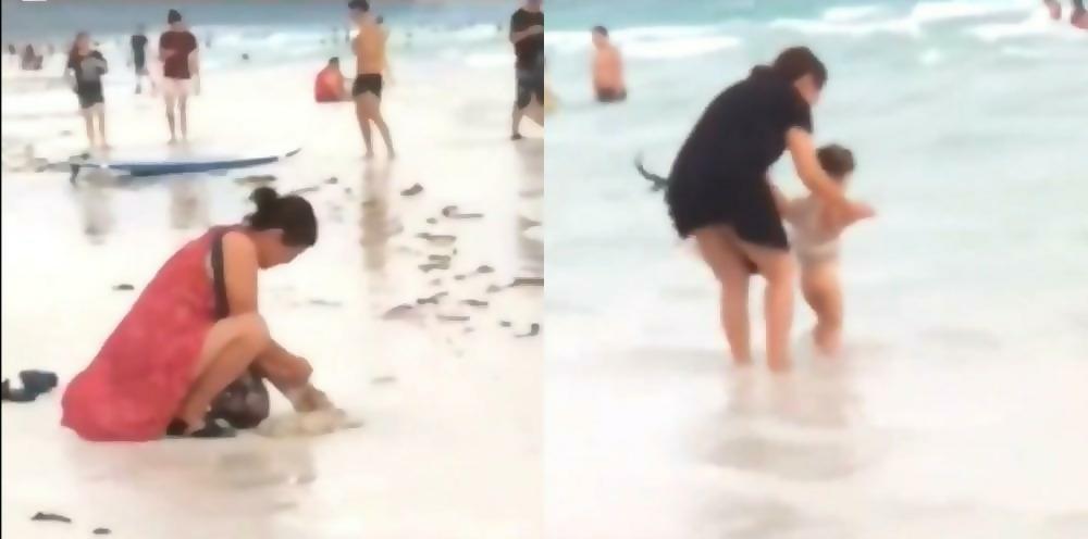 Chinese Tourist on the Beach