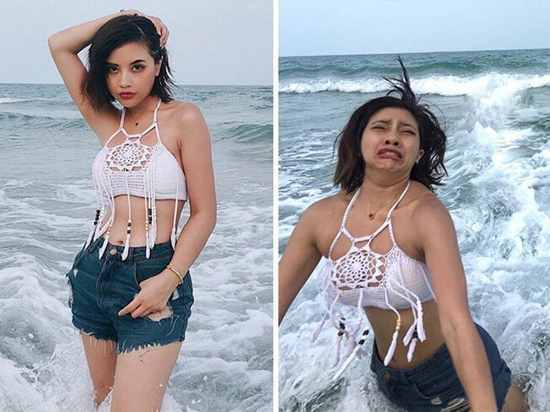 Везде обман! Коллажи «Instagram/Реальность» от девушки из Таиланда