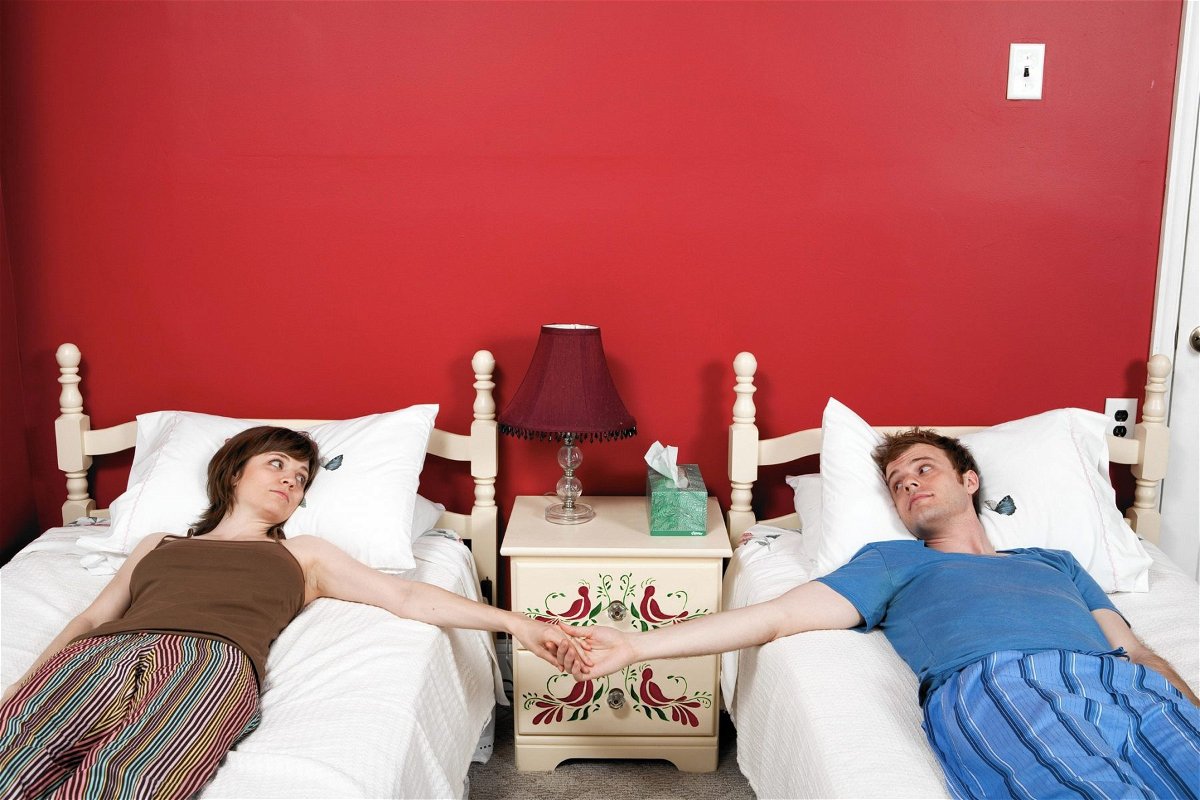 Separate Beds For Couples, Furniture, Comfort, Textile, Pillow, Interior design