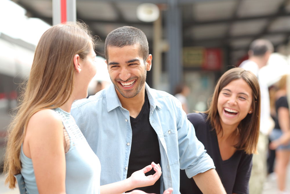 Three Friends Laughing, Smile, Hand, Fashion, Happy, Gesture