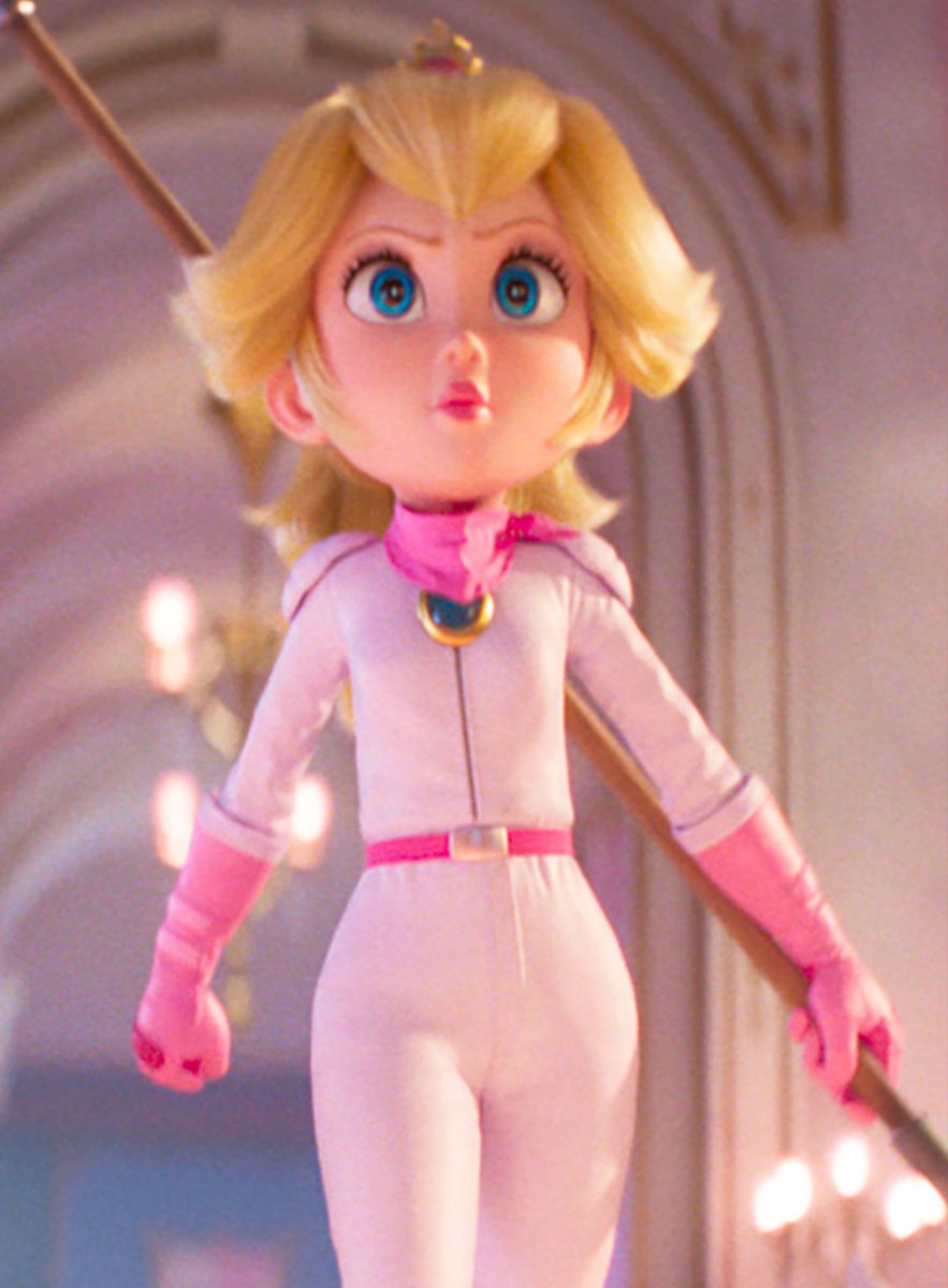 Super Mario Bros Movie Princess Peach, Hair, Skin, Doll, Arm, Toy, Human body, Purple