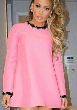 Jlo Pink Short Dress, Hair, Joint, Lip, Shoulder, Neck, Sleeve, Pink