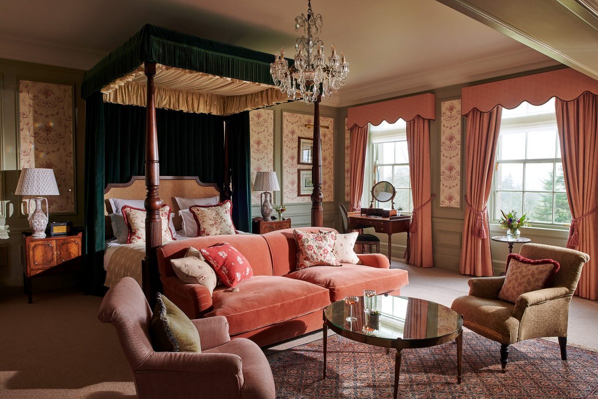 Gleneagles Hotel Rooms, Property, Furniture, Picture frame, Curtain, Window, Interior design, Plant, Wood, Building