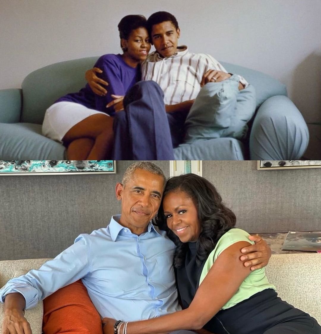 Barack Obama Michelle Young, Clothing, Trousers, Hand, Arm, Furniture, Photograph, Shoulder, Muscle, Couch, Smile